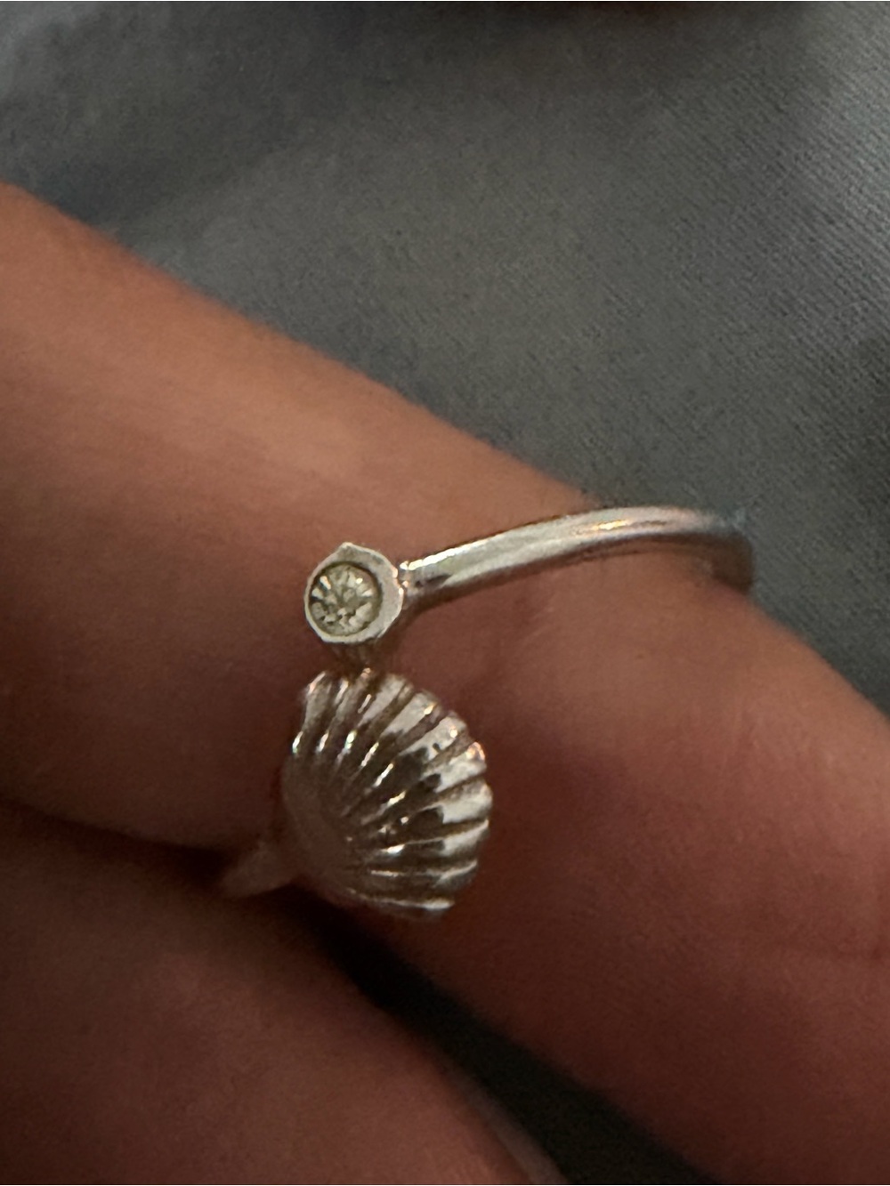 Sterling Silver Shell Open Ring in Silver - Picture 3 of 5